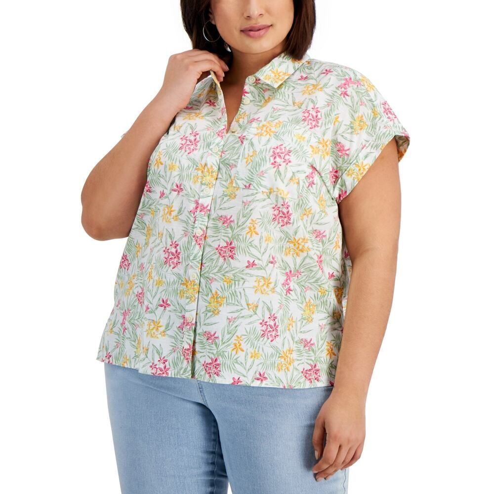 Style & Co Floral Button Up Shirt 1X